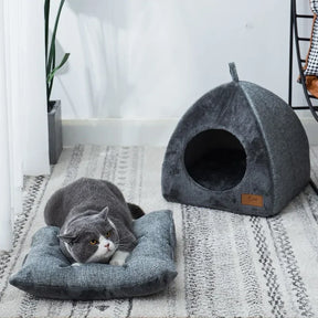 Triângulo fechado Cat House, quente e espessado Pet Nest, suprimentos de sono profundo, Dog Tent, Novo