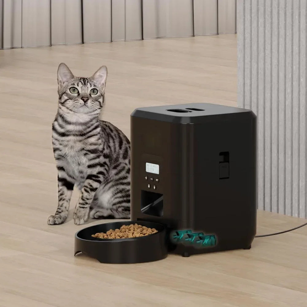 Alimentador inteligente para animais de estimação, alimentador automático para gatos, máquina de comida lenta para cães com temporizador quantitativo automático, dispensador de comida para gatos, tigela para cães e gatos