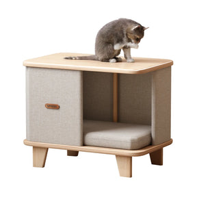 Cat House Furniture Climbing Frame Cat Scratcher Post, Tipo fechado, Big Space, Almofada Cat Bed, Acessórios de madeira para animais