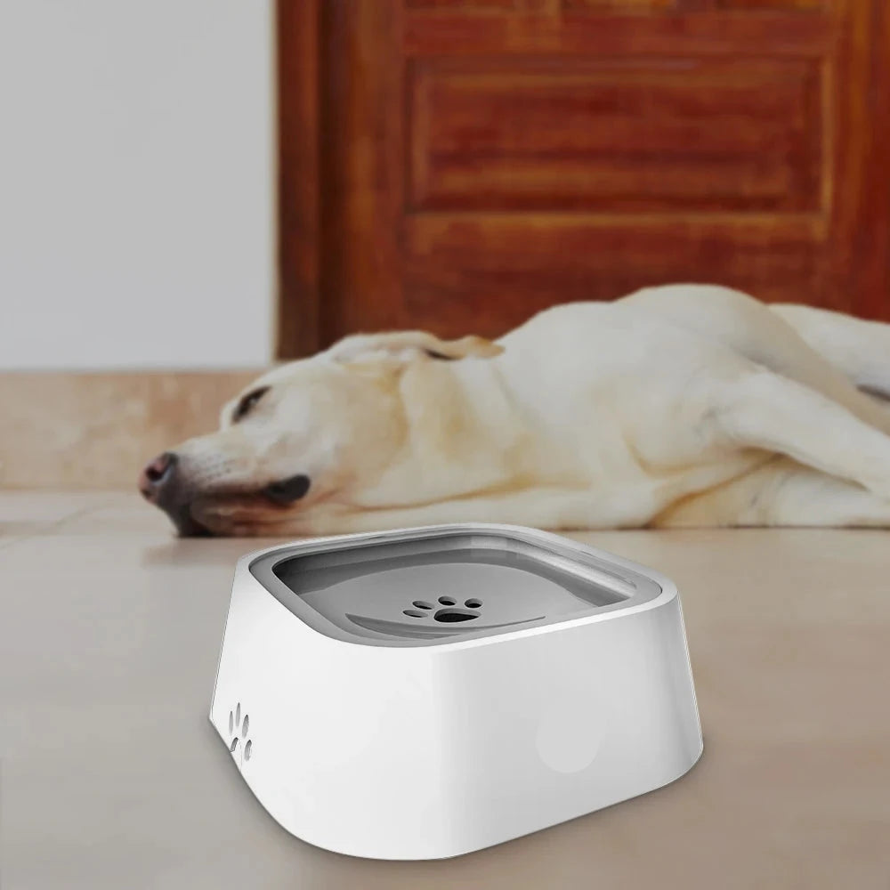 Bacia de flutuação plástica do gato da boca da bacia da água potável do abs do cão 1.5l não-molhando sem o distribuidor de água potável do derramamento bacia do cão