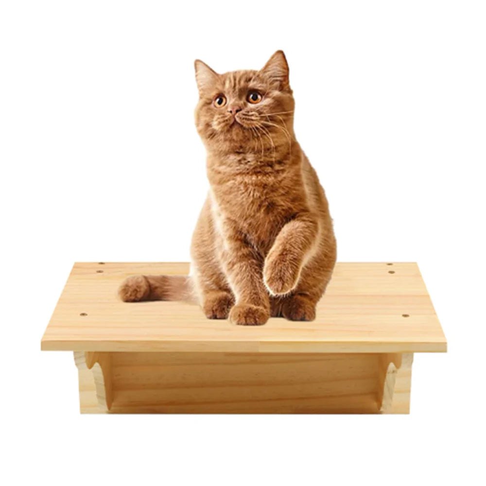 Prateleiras De Gato Montadas Na Parede, Arranhador Para Gato, Plataforma De Salto, Rede, Escada De Corda, Móveis De Madeira, 1Pc